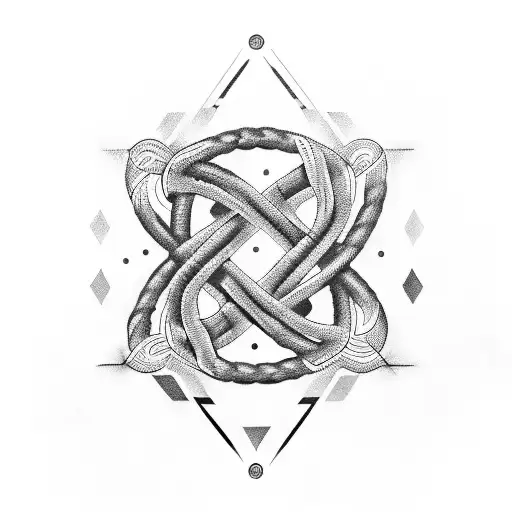 A Tattoo Of A Genetic Code Strand Intertwined With Rock Music Symbols