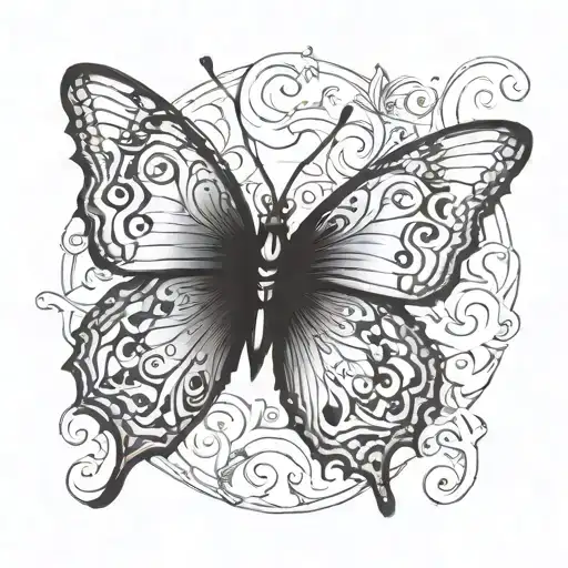 A Semi Colon Incorporated Into A Beautiful Butterfly Design