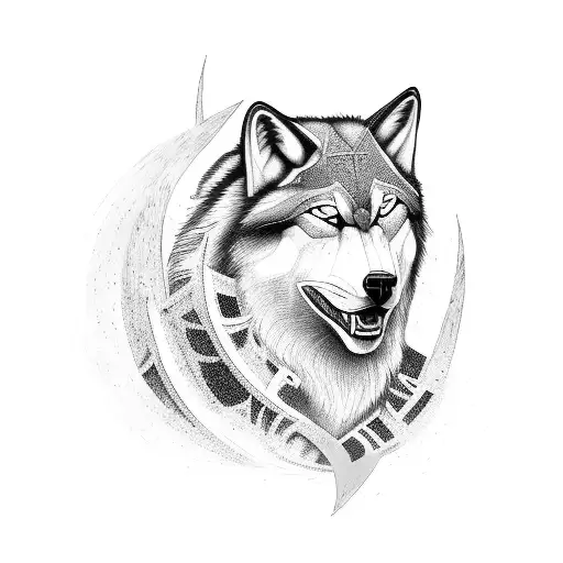 Ancient Azerbaijanian Warrior Riding A Wolf