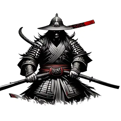 Samurai With Warrior In The Recint