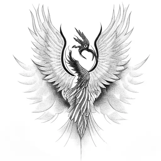 Phoenix With Spreaded Wings