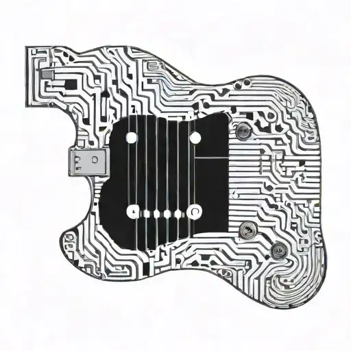 Abstract Guitar Design Incorporating Circuit Board Elements