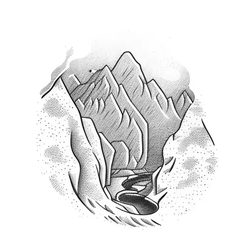 A Winding Mountain Trail Leading To A Hidden Waterfall