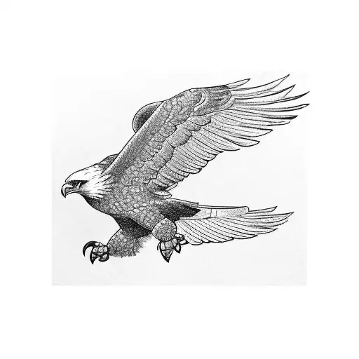 An Eagle Soaring Above A Boxing Ring