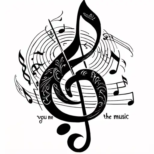You Me And The Music Note Intertwined