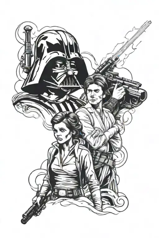 Star Wars Leia Han Solo Darth Vader Laser