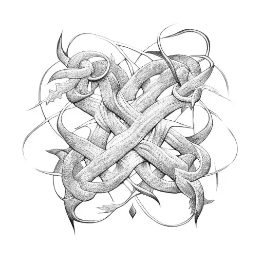 A Sword Intertwined With Vines