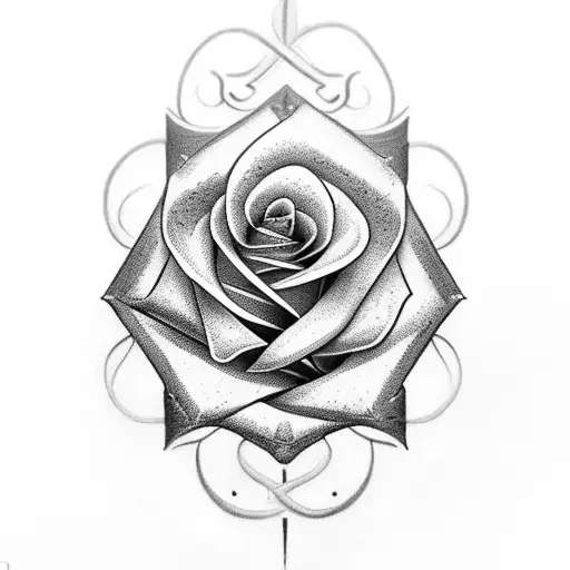 A Majestic Rose Intertwined With The Word 'Faith' In An Elegant Script