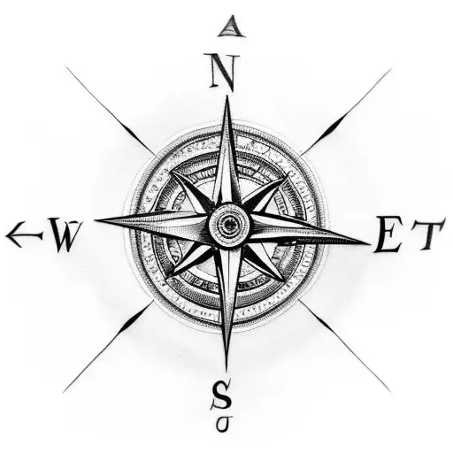 A Tattoo Of An Eye And A Compass