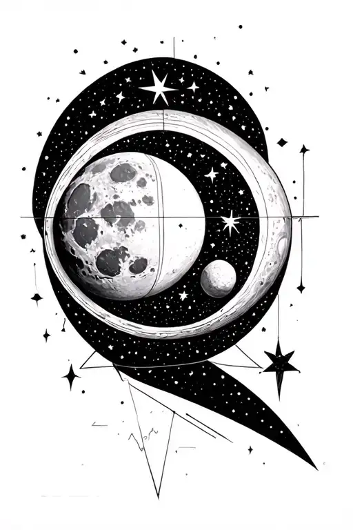 Lune Planet Star Geometry