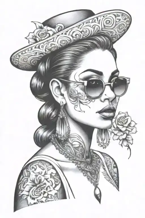 Women Chicano Gangster Portrait