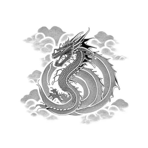 Dragon Japanese Black Sleeve Men Dark