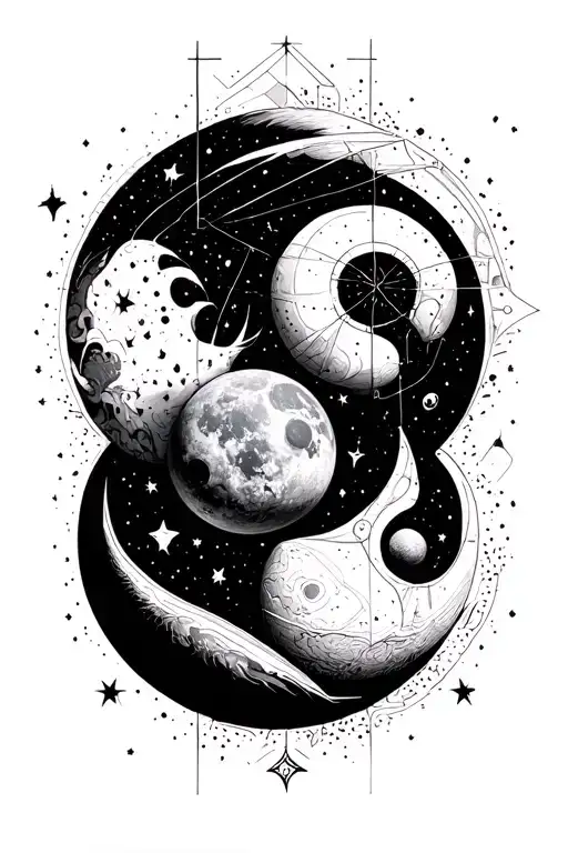 Lune Planet Star Geometry