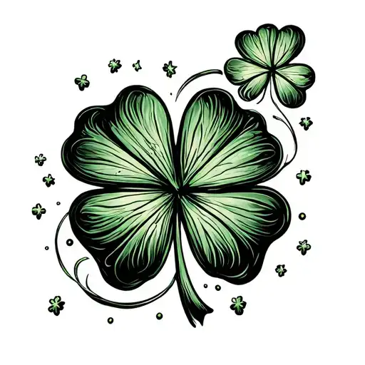 Sparkles Around A Four Leaf Clover Tattoo Inspired