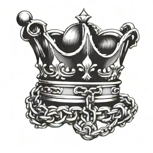 Xt Letters Crown And Chain Tattoo Design