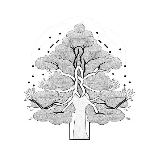 Family Tree With Electrical Circuitry Intertwined