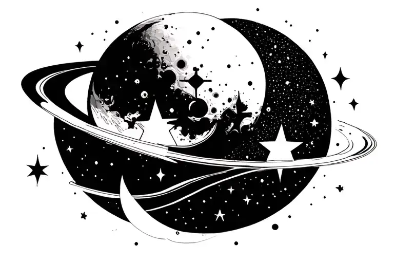 Lune Planet Star Geometry