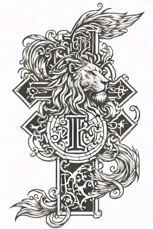 Lion Cross Family First Letter