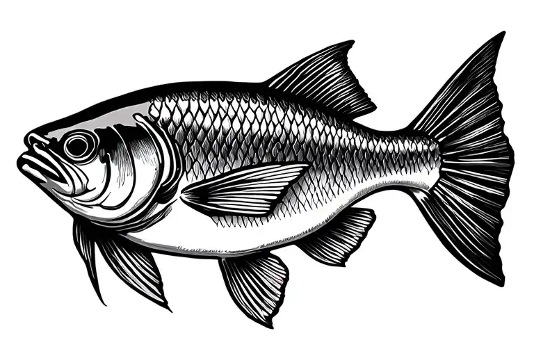 Petite Sardine Simple Line Drawing