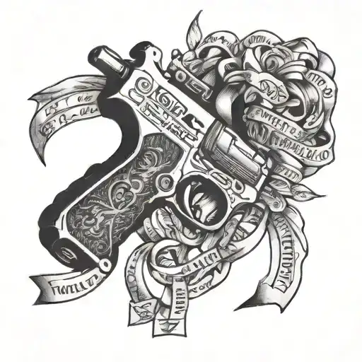A Gun With Hip Hop Lyrics Wrapped Around It Like A Ribbon