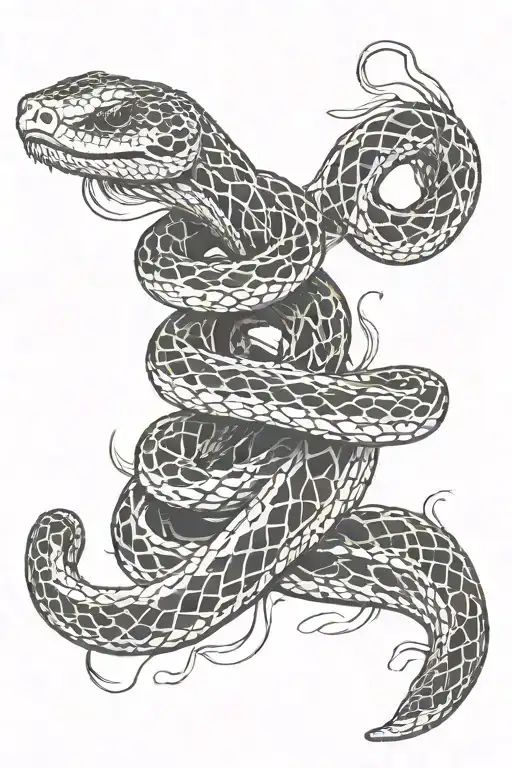 Dead Garden Snake Wrapped