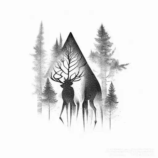 A Collection Of Intricate Animal Silhouettes Forming A Forest Scene