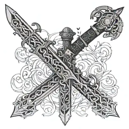 Incorporate A Majestic Sword With Intricate Details