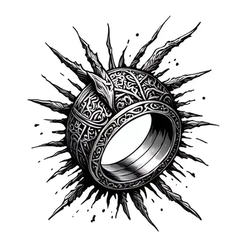 Ring With Viking Rhunes For Unique Wedding