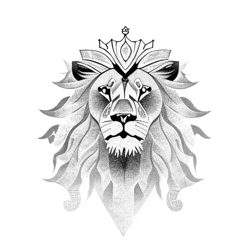 A Lion Wearing A Crown Made Of Money
