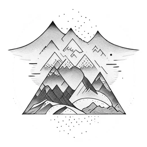 A Mechanical Gear With A Mountain Landscape Inside