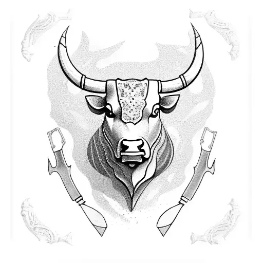 Bull With Knives