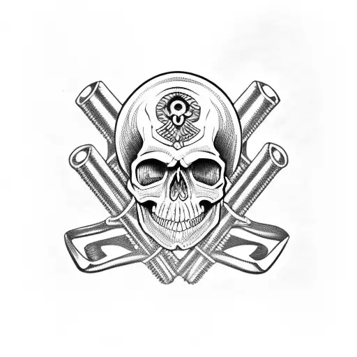 Skull With Wrenches