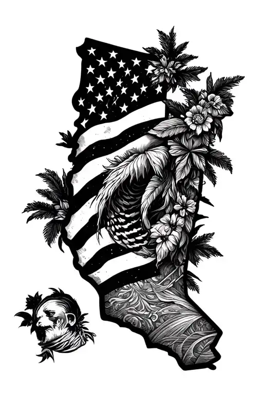 Usa California Men Sleeve