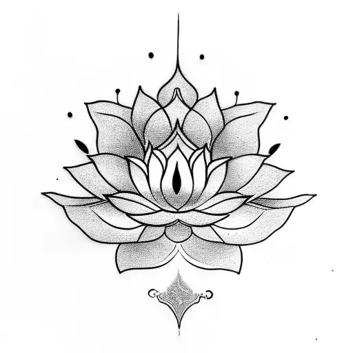Lotus Flower With A Depiction Of The Hindu God Inside
