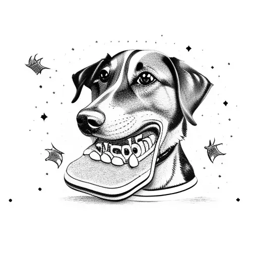 A Dog Wearing A Hockey Jersey With A Diploma In Its Mouth