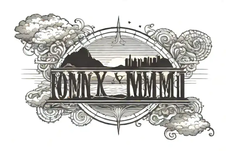 Roman Numerals 2004-2021 Sunset Sky