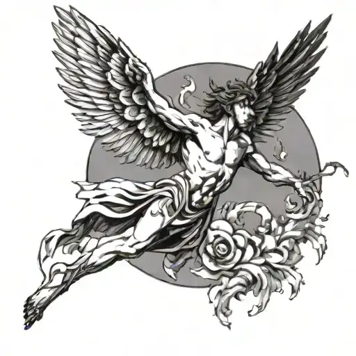 Icarus Falling Reaching Towards The Sky