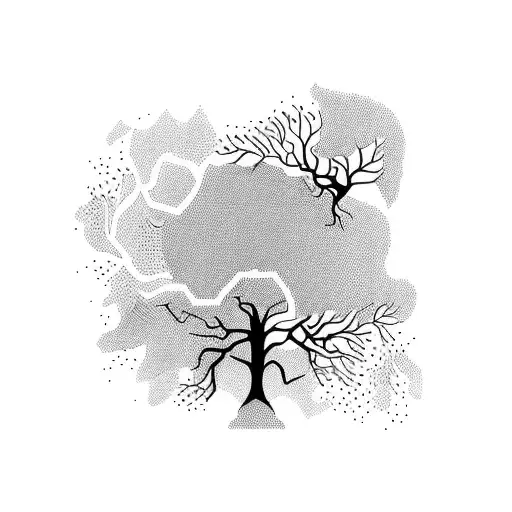 A Tree With Branches Made Up Of Interconnected Words And Phrases Tattoo