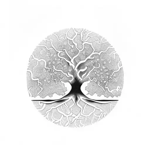 Tree Of Life Hand Drawan Tattoo