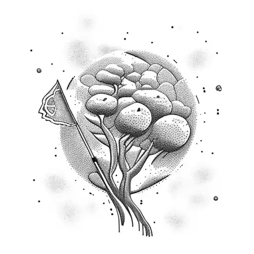 A Golf Course Landscape With Intricate Floral Details