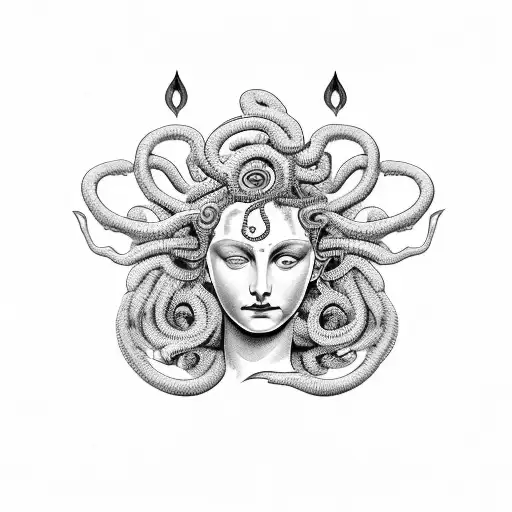 Medusa Goddess With A Semi Colon