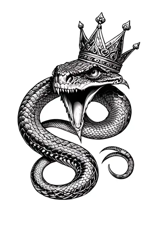 Evil Royal Cobra With A Crown On His Head