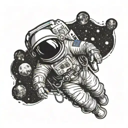 Astronaut Tattoo On Neck