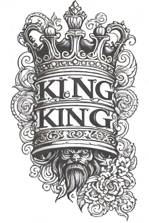 The Word King With A Crown Surrounded