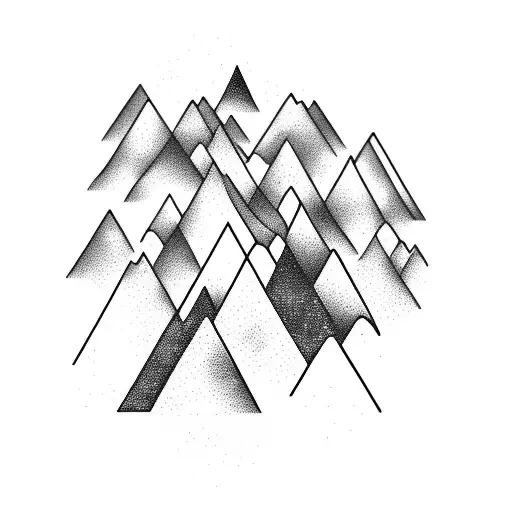 Mountain Range With Skier