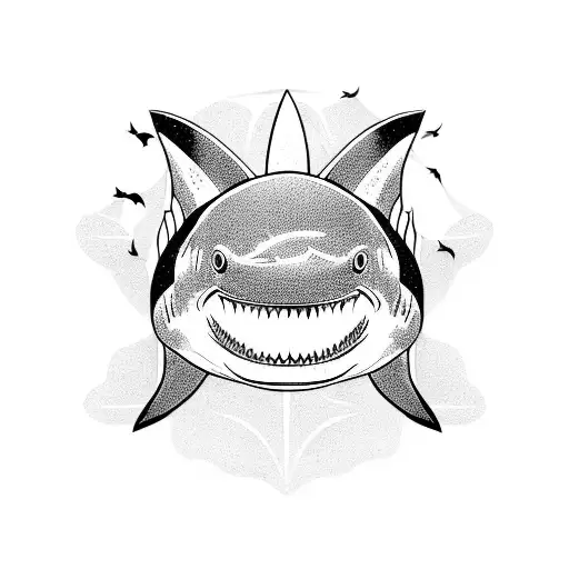 Shark With Plumeria Hawaiian Style