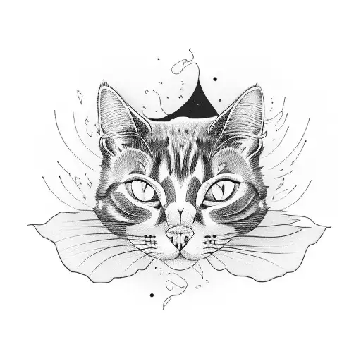 Cat Fading Into Cherry Blossoms