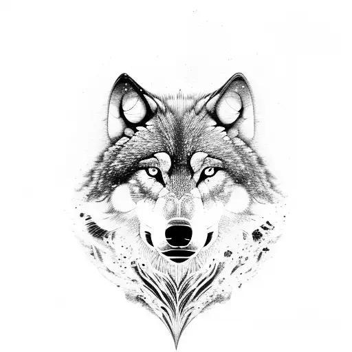 A Powerful Wolf Emerging From A Tidal Wave