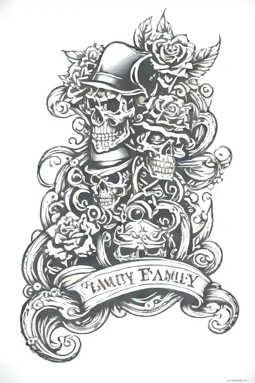 A Tattoo Symbolizing Loyalty To Family With A Gang-style Twist