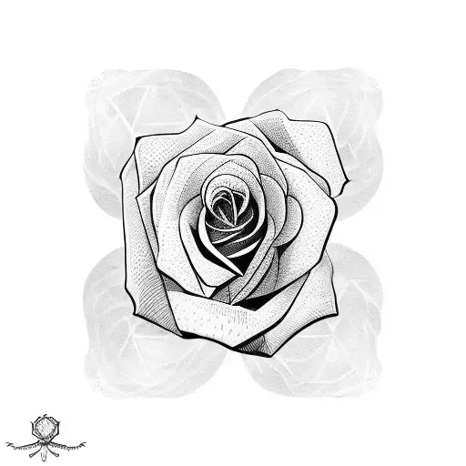 Rose With Geometric Shapes